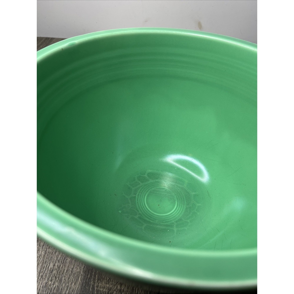 VTG 30's Fiesta Ware Nested Mixing Bowl #7 From Set USA HLC Green Bottom Rings - Picture 5 of 16